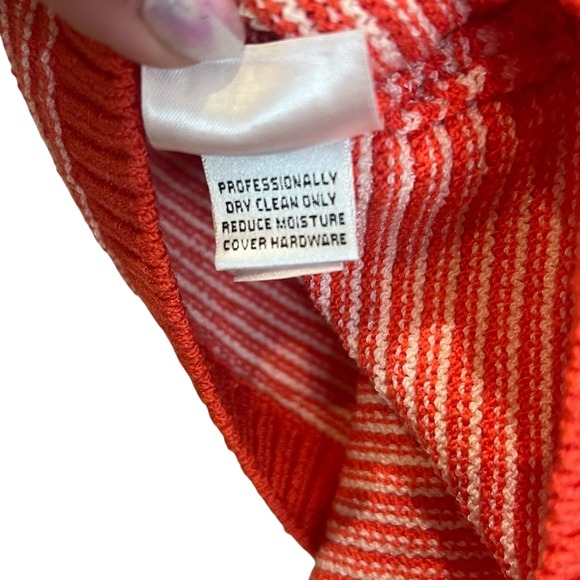 Vintage St John By Marie Gray Soirt Coral White Knit Tank‎ Top Latge - Picture 5 of 7